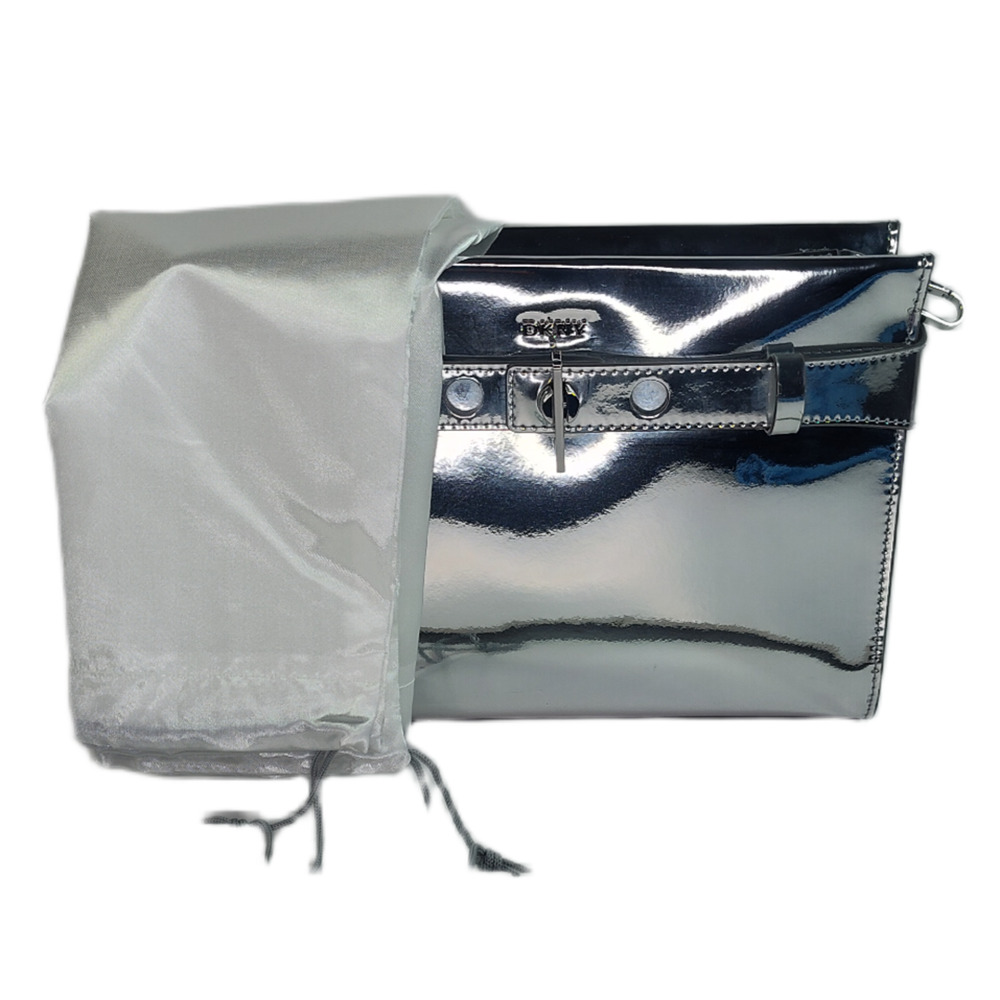 DKNY Bleeker East West Small Metallic Crossbody - Sliver - NWT - Picture 14 of 14